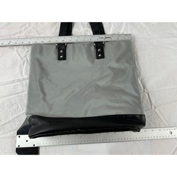 Calvin Klein Collection Nylon Tote Bag Silver with Black Trim - Picture 8 of 12